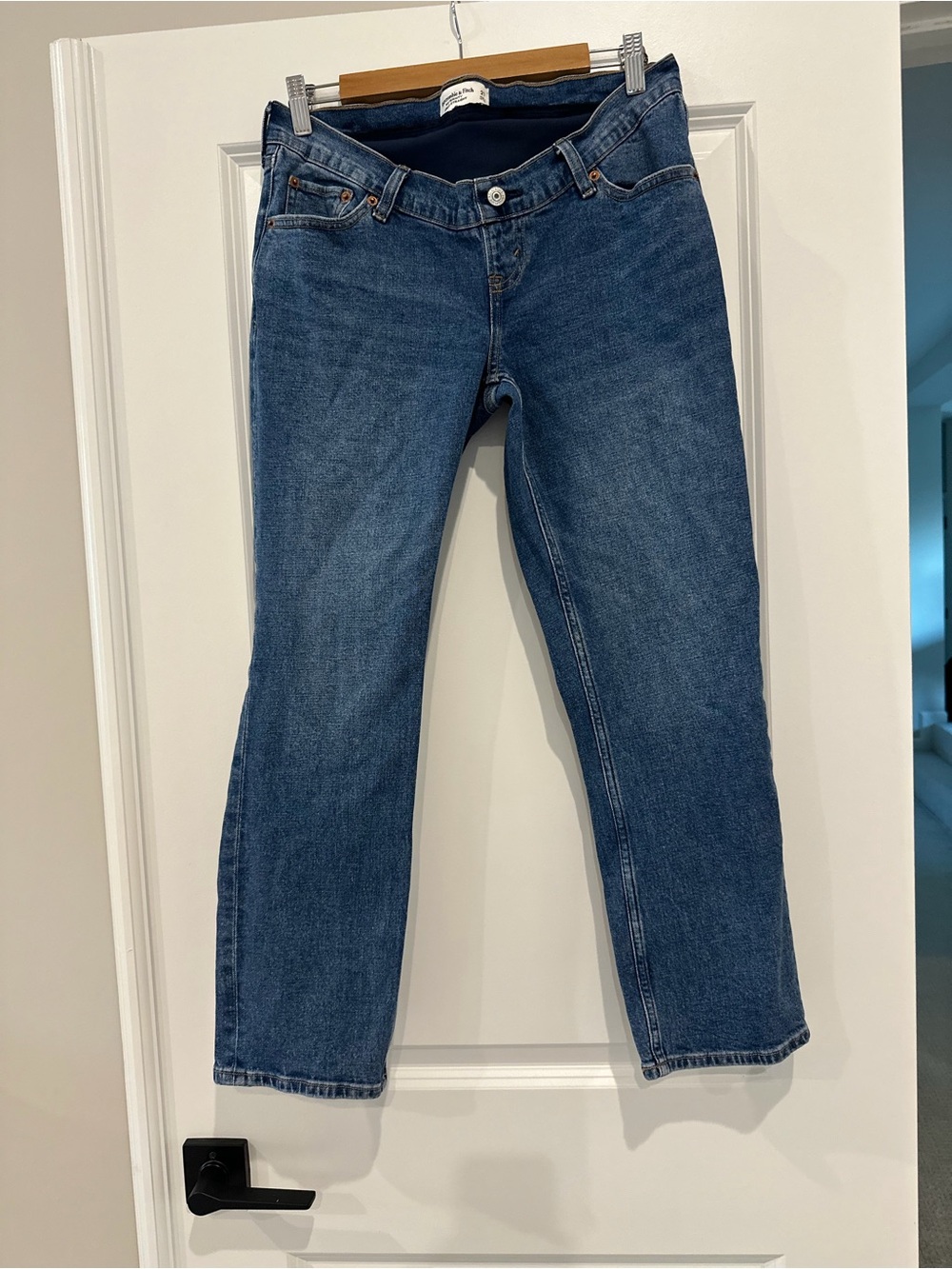 Abercrombie & Fitch Maternity Straight-Leg Blue Denim Jeans